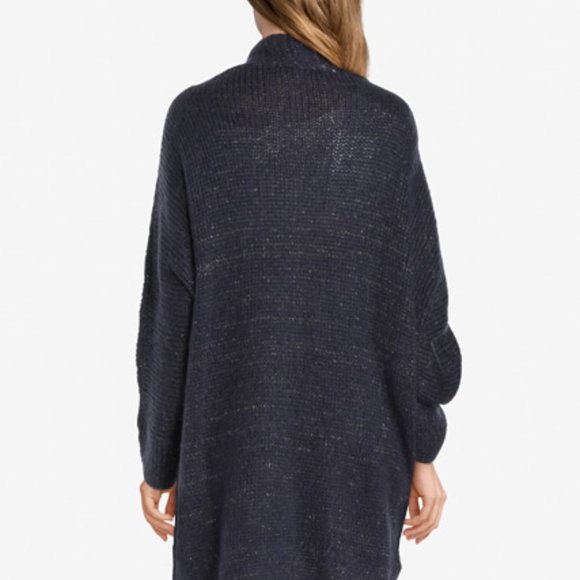 Blue Wool With Gold thread Oversized Cardigan Sweater Wool Blend Size L - Picture 2 of 9